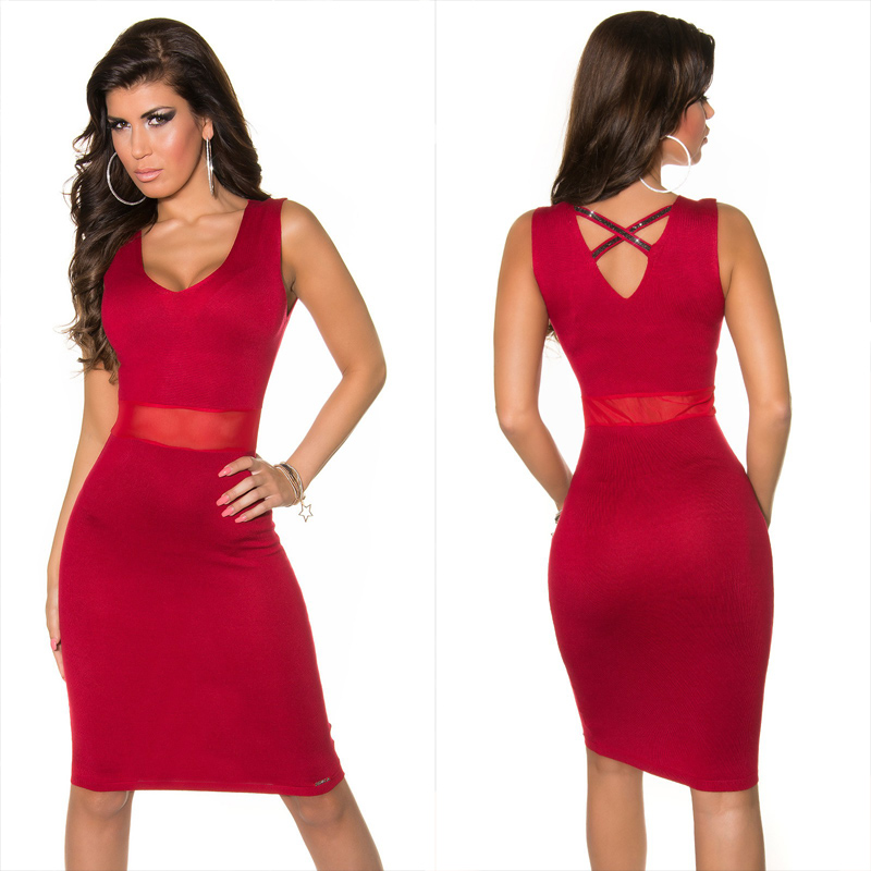 Fine-knitted red dress - Sholox Online Womens Store