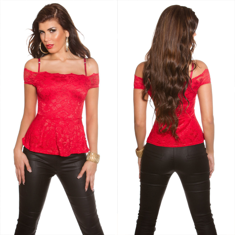 KouCla lace latina top with peplum - Sholox Online Womens Store